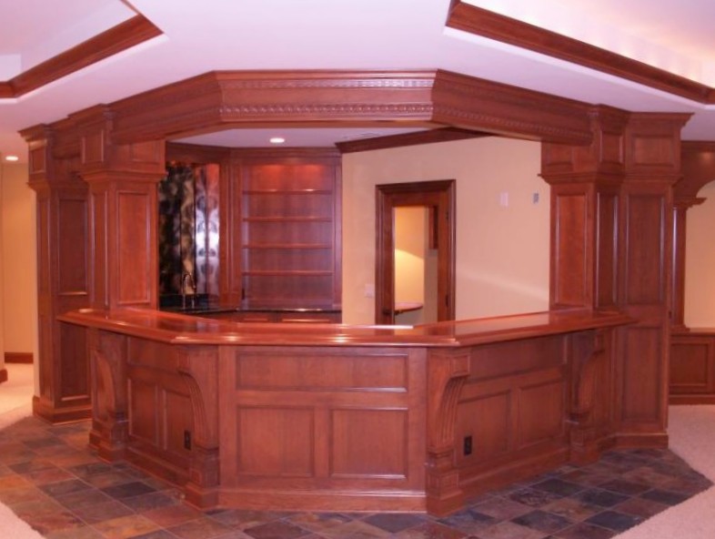 banco reception in legno